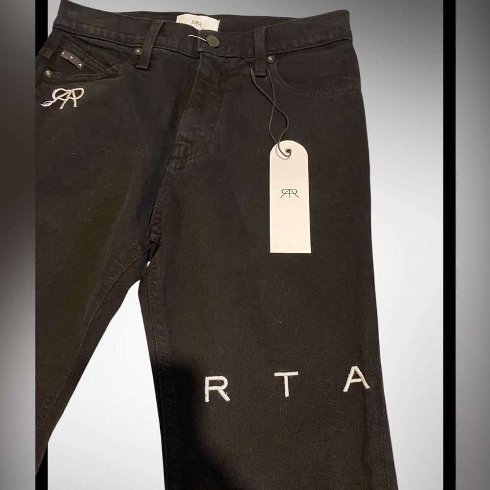 MEN’s RARE RTA Brand Graffiti slim black logo Jeans NWT size 28W x 32L $395 - Picture 5 of 11
